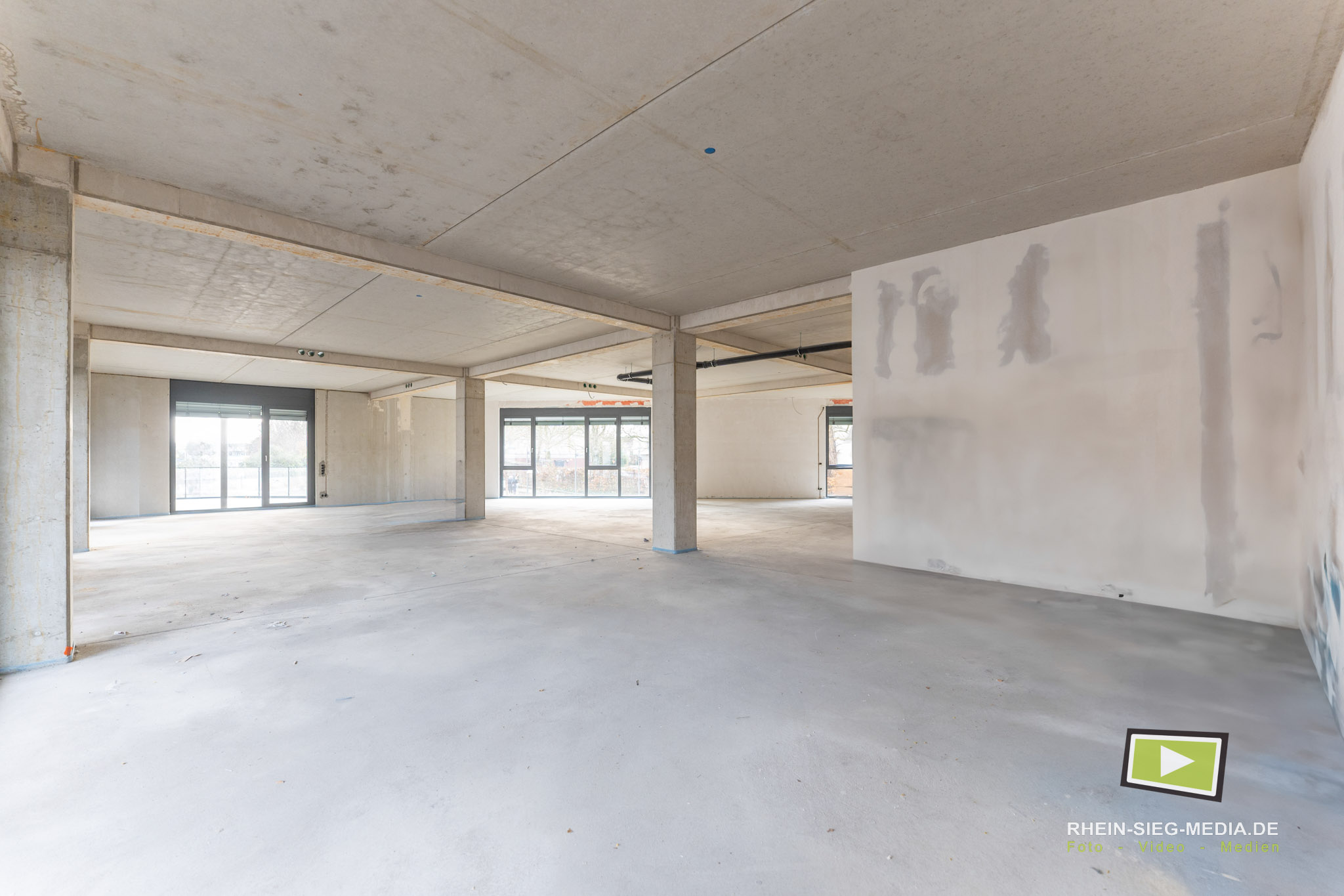 Rohbau Innenaufnahme für Bauträgerfotografie